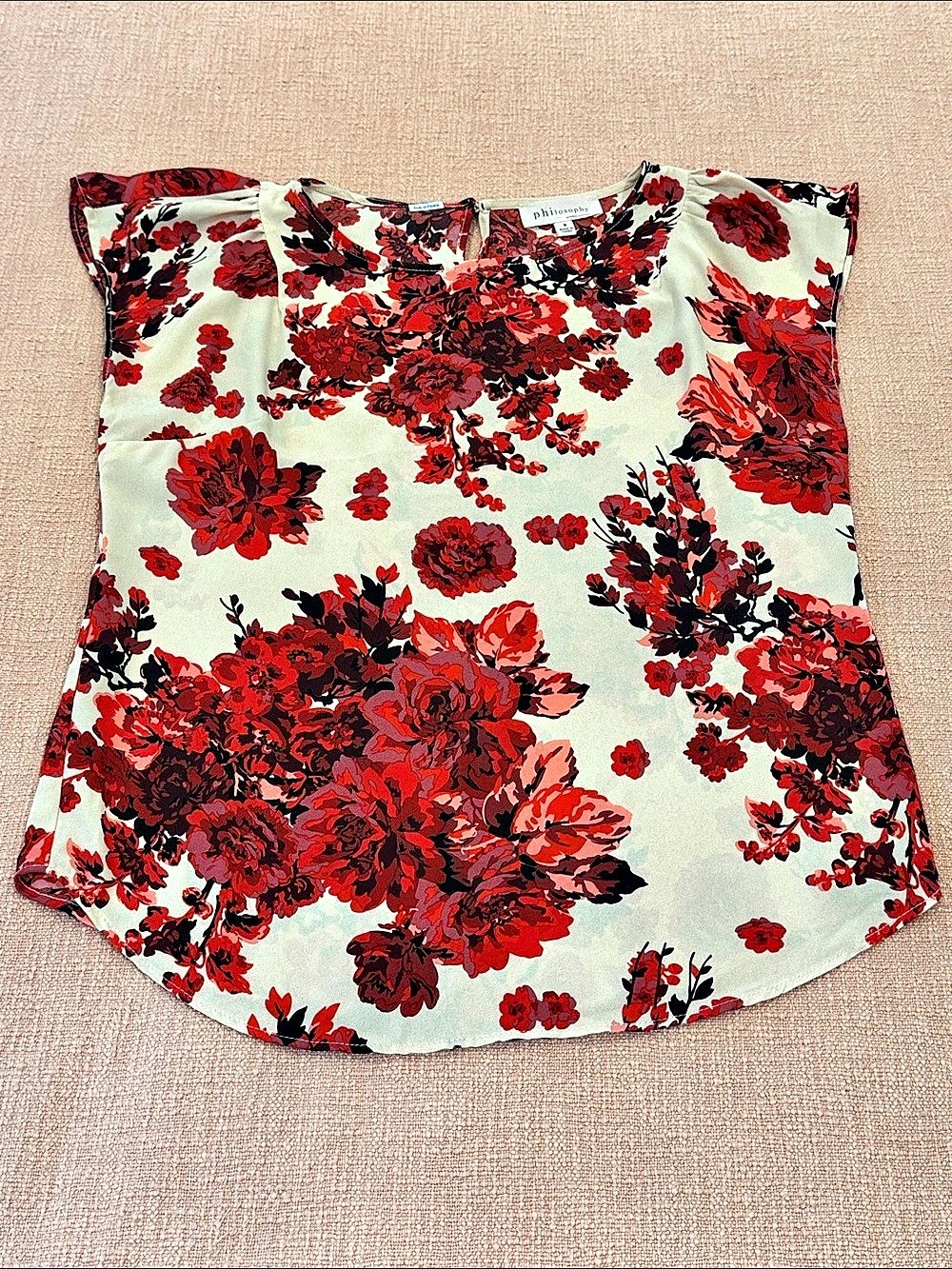 Philosophy small wm’s Floral Blouse in Red & Black